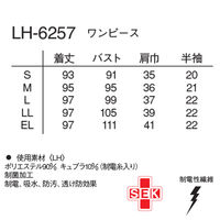 ナガイレーベン ワンピース 半袖 オフホワイト L LH-6257