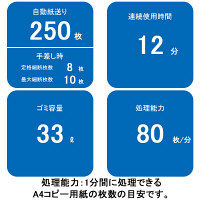 A4 オートフィード マイクロクロスカットシュレッダー (33L/最大250枚セット) 250M 4656601 フェローズ