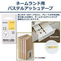 カシオ CASIO ネームランド テープ パステルタイプ 幅12mm ソフトオレンジラベル グレー文字 8m巻 XR-12ASOE