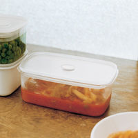 【まとめ買いセット】無印良品 フタをしたまま電子レンジで使える バルブ付き密閉保存容器 深型・中 約幅12×奥行20×高さ８ｃｍ 6個 良品計画