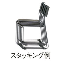 サンケイ スタッキングチェア CM371 布張り ライトグレー 10脚（5脚入×２箱） 横連結 ミーティングチェア 会議椅子 幅512mm 日本製