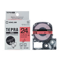 テプラ TEPRA PRO【純正】テープ インデックスラベル 幅24mm 赤ラベル(黒文字) SCY24R 1個 キングジム