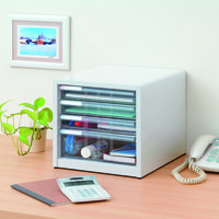 ナカバヤシ　アバンテ　スチール製レターケース　浅型3段深型1段　AL-44-シロ