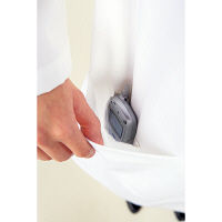 KAZEN レディス診察衣ダブル型長袖オフホワイト S 265-90 1枚　白衣　ドクターコート（直送品）