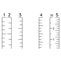 金鵄製作所 小判投薬瓶（30mL）ベーシックキャップ（ライトグリーン） 本体色:透明 凸凹目盛り 刻印目盛り 未滅菌 1袋（100本入）