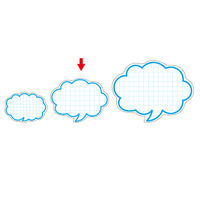 ササガワ 抜型カード 吹出し 中 ブルー 16-4156 1セット(1冊(50枚)×5)