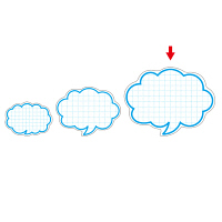 ササガワ 抜型カード 吹出し 大 ブルー 16-4187 1セット(1冊(50枚)×5)