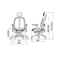 DUOREST（デュオレスト）　α80　背シェル付　肘付　メッシュブラウン　α80H　BROWN　C005MBN1　1脚　（直送品）