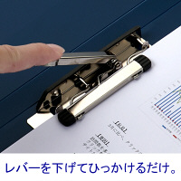 アスクル　Z式パンチレスファイル　A4タテ　背幅15mm　ブルー　青　レバーファイル　ユーロスタイル  オリジナル