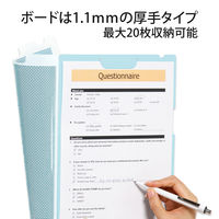 プラス　クリップ付ボードホルダー　カモフラージュ　ブルー　FL-130CH（89481）　1枚