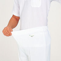 KAZEN ニットスラックス 男女兼用 ホワイト 3L 830-10　白衣（直送品）