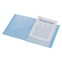 テージー クリアファイル 固定式20ポケット 20冊 A4タテ 透明表紙 ブルー　マイホルダー