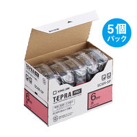テプラ TEPRA PRO【純正】テープ スタンダード 幅6mm 赤ラベル(黒文字) SC6R-5P 1セット（5個入） キングジム