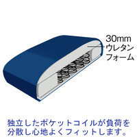 【車上渡し】関家具 ポケットコイル内蔵チェア オフィスチェア ファブリック 肘無し ブルー 1脚（直送品）