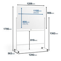 プラス WBシリーズ 両面ドット方眼 スチールホワイトボード 幅1292mm イレーザー付 1台（2梱包）