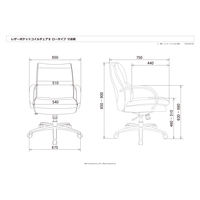 SEKI　レザーポケットコイルチェア2 オフィスチェア ローバック レザー張り ライトブラウン 1脚