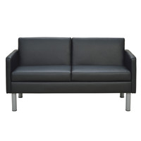 アール・エフ・ヤマカワ コンパクトソファ 2人掛 ブラック RFESF2-2BK 1脚