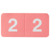 フィリオ　ナンバーラベル シール　カラー　ロールタイプ　「2」　MS-NRKR-2　1ロール（300片入）