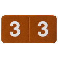 フィリオ　ナンバーラベル シール　カラー　ロールタイプ　「3」　MS-NRKR-3　1ロール（300片入）