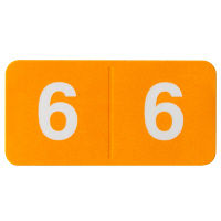 フィリオ　ナンバーラベル シール　カラー　ロールタイプ　「6」　MS-NRKR-6　1ロール（300片入）