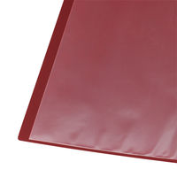 クリアファイル 固定式10ポケット 10冊 A4タテ 不透明表紙 レッド オリジナル