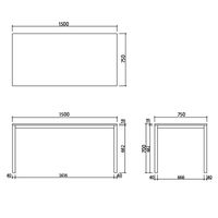 アール・エフ・ヤマカワ ミーティングテーブル ダークブラウン 幅1500×奥行750×高700mm 1台 会議 長机 ワークテーブル（取寄品）