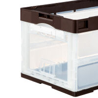 【折りたたみコンテナ】 アスクル他 扉付き折りたたみコンテナセット（50L短辺） ブラウン 1組  オリジナル