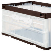 【折りたたみコンテナ】 アスクル他 扉付き折りたたみコンテナセット（75L長辺） ブラウン 1組  オリジナル