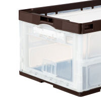 【折りたたみコンテナ】 アスクル他 扉付き折りたたみコンテナセット（75L短辺） ブラウン 1組  オリジナル