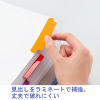 アスクル　ラミネートタブインデックス　2穴　12山　扉紙無　A4タテ　1箱（50組）  オリジナル