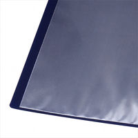 クリアファイル 固定式20ポケット 20冊 A4タテ 不透明表紙 ネイビー オリジナル