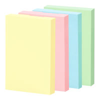 アスクル　ふせん　貼ってはがせるオフィスのノート　75×50mm　パステルカラー　4色セット　100冊（20冊入×5箱）  オリジナル