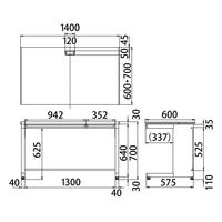 プラス スチールOAデスク フラットライン 平机 引出し付き 天板：ホワイト/脚：ダークエルグレー 幅1400×奥行き600×高さ700ｍｍ 1台（2梱包）