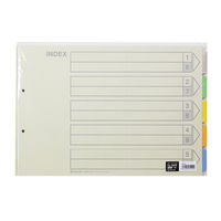 キングジム カラーインデックス B4ヨコ 5山 2穴 909E　30組(10組入×3袋)