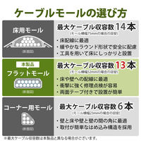 エレコム　マルチ対応モール（両面テープ付）　壁用モール　ホワイト　長さ1m×幅22mm　LD-GAF2/WH　1本