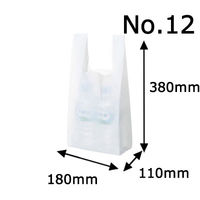 国産レジ袋　乳白　12号　1セット（12000枚：1000枚入×12箱）　福助工業  オリジナル