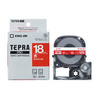 テプラ TEPRA PRO【純正】テープ ビビッドカラー 幅18mm  赤ラベル(白文字) SD18R 1個 キングジム