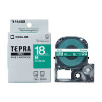 テプラ TEPRA PRO【純正】テープ ビビッドカラー 幅18mm  緑ラベル(白文字) SD18G 1個 キングジム