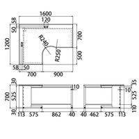 【組立設置込】プラス スチールOAデスク フラットライン L型デスク左 幅1600×奥行1200×高さ700mm  メープル×ホワイト 1台（3梱包）（取寄品）