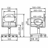 ナカバヤシ　ＳＯＨＯチェア　オフィスチェア　肘付　グレー　1脚