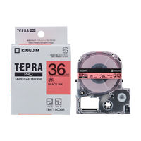 テプラ TEPRA PRO【純正】テープ スタンダード 幅36mm  赤ラベル(黒文字) SC36R 1個 キングジム