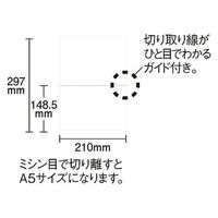 小林クリエイト 領収証用紙 A4ミシン目入り あさぎ色 無地 1箱（500枚入）