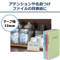 カシオ CASIO ネームランド テープ スタンダード 幅12mm 緑ラベル 黒文字 8m巻 XR-12GN