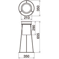 テラモト 丸型すいがら入れ 8.2L レッド 1台 灰皿スタンド 丸型 たばこ ゴミ箱 フタ付 日本製 直径350×高さ655mm