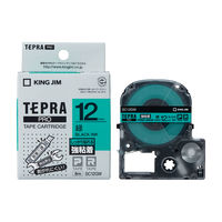 テプラ TEPRA PRO【純正】テープ 強粘着 幅12mm 緑ラベル(黒文字) SC12GW 1個 キングジム