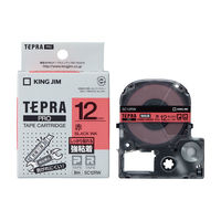 テプラ TEPRA PRO【純正】テープ 強粘着 幅12mm 赤ラベル(黒文字) SC12RW 1個 キングジム