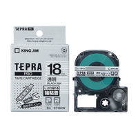 テプラ TEPRA PRO【純正】テープ 強粘着 幅18mm 透明ラベル(黒文字) ST18KW 1個 キングジム