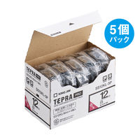 テプラ TEPRA PRO【純正】テープ ロングタイプ 16m巻 幅12mm 白ラベル(黒文字) SS12KL-5P 1箱（5個入）