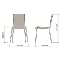 アール・エフ・ヤマカワ ファブリックチェア（背座:布張り スタッキング可能） スカイブルー 1脚 幅498mm キャスター無し スタッキング