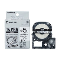 テプラ TEPRA PRO【純正】テープ 熱収縮チューブ 幅5mm 白ラベル(黒文字) SU5S 1個 キングジム